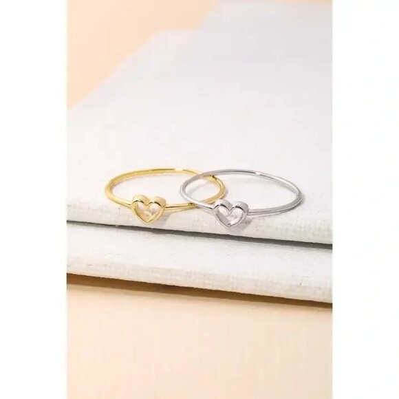 ($7) Dainty Open Heart Ring - Picture 3 of 3
